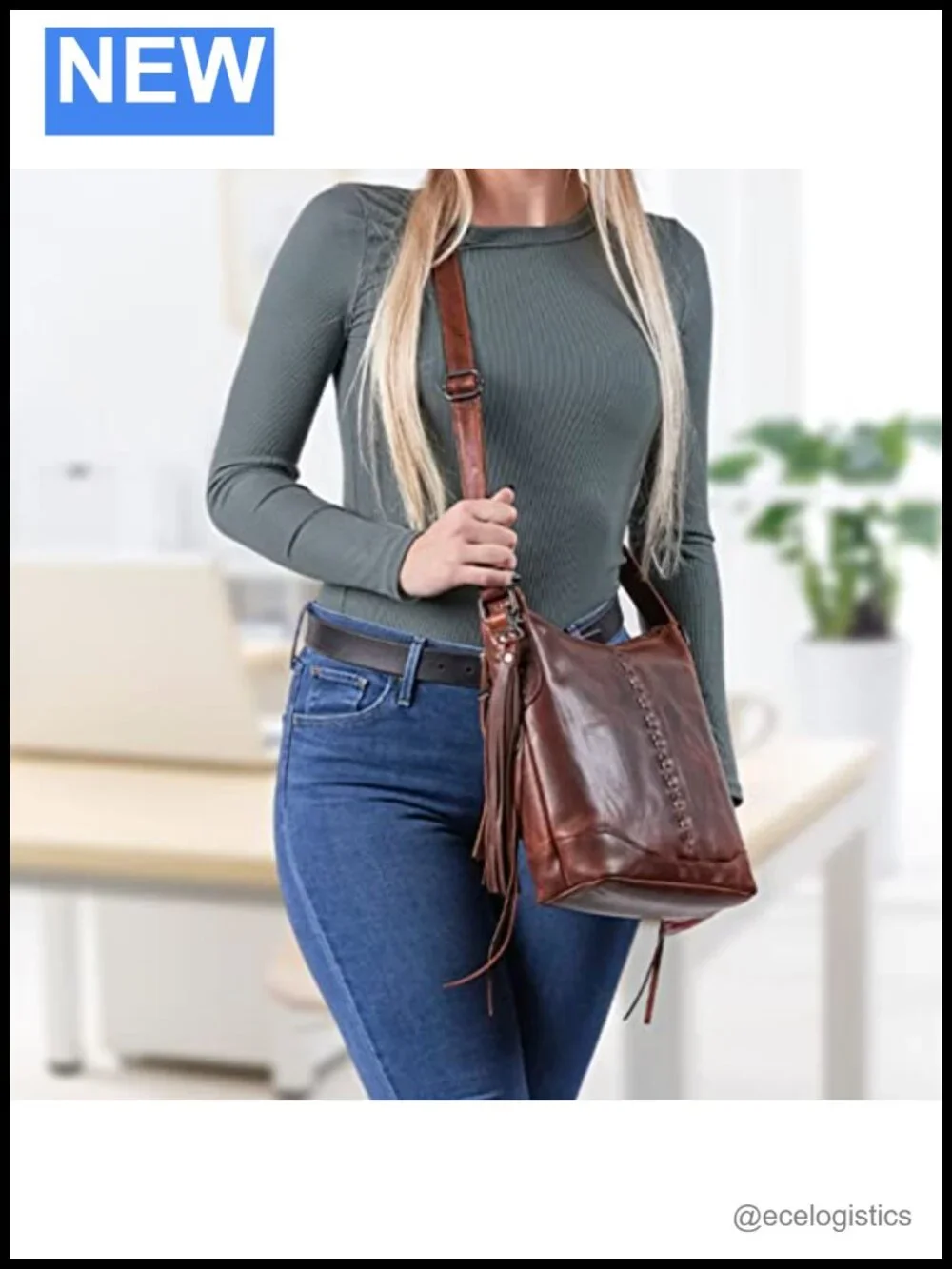 Leather Concealed Carry Crossbody Bag with Locking Ambidextrous Zip, Full Grain